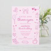 Kleine Dreijährige Diva, Mode & Schminke für Dreij Einladung (Stehend Vorderseite)