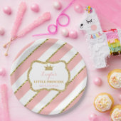 Kleine Druckpapierplatte, rosa, goldfarbener Glitz Pappteller (Party)