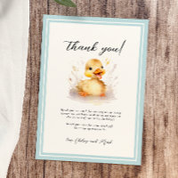 Kleine Duck Baby Dusche Danke Karte