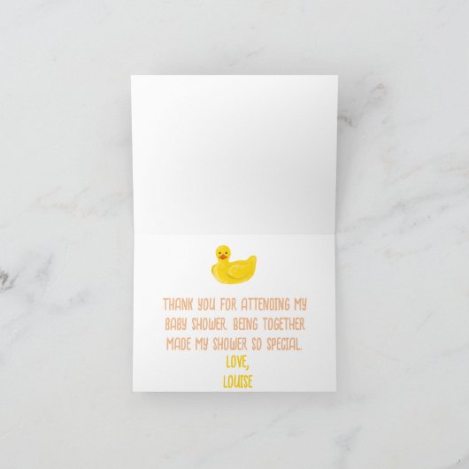 Kleine Duckhack bald Baby Dusche Danke (Innenseite)