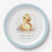 Kleine Duckling Babydusche Pappteller (Vorderseite)
