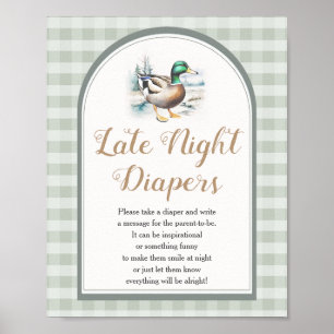 Kleine Duckling Babydusche Spätwindeln Poster