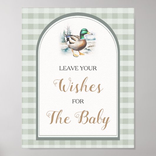 Kleine Duckling Babydusche Verlasst Ihre Wünsche Poster (Vorne)