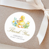 Kleine Duckling Duck Babydusche Danke Runder Aufkleber