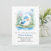 Kleine Duckling Enchanted Boy Baby Shower Einladung (Stehend Vorderseite)
