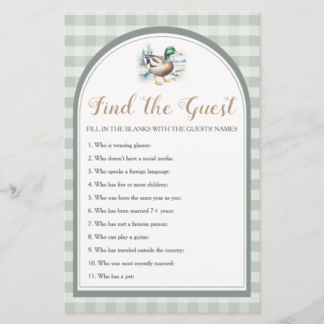 Kleine Duckling Gingham Baby Dusche finden Sie (Vorderseite)