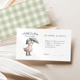 Kleine Duckling Green Diaper Raffle Babydusche Begleitkarte