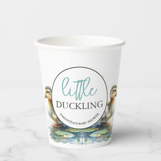 Kleine Duckling Paper Cups Junge Dusche Pappbecher (Vorderseite)