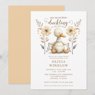 Kleine Duckling Watercolor Babydusche Einladung