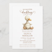Kleine Duckling Watercolor Babydusche Einladung (Vorne/Hinten)