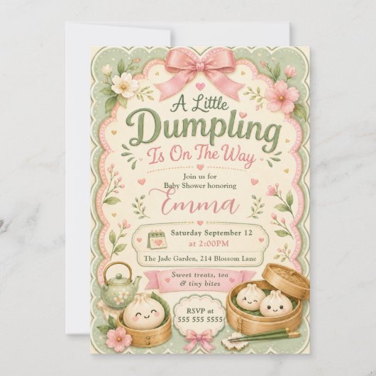 Kleine-Dümpelchen-Baby-Party Einladung (Vorderseite)