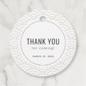 Kleine Dumpling Babydusche Danke Geschenkanhänger (Rückseite)