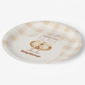 Kleine Dumpling Babydusche Pappteller (Schrägansicht)