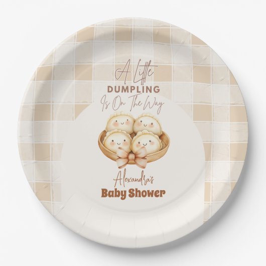 Kleine Dumpling Babydusche Pappteller (Vorderseite)