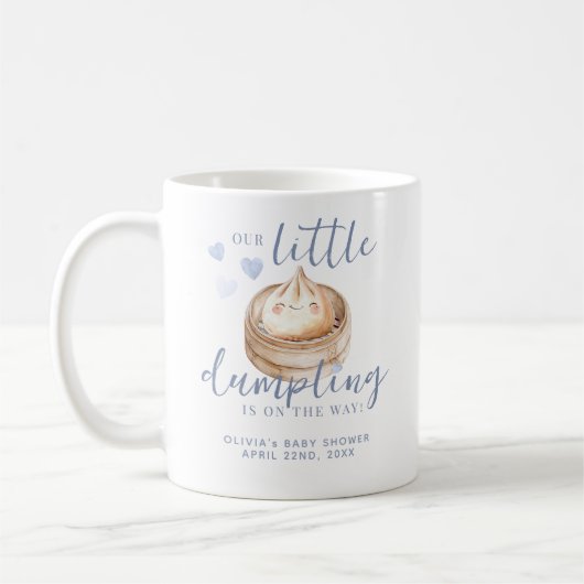 Kleine Dumpling Blue Watercolor Babydusche Kaffeetasse (Links)
