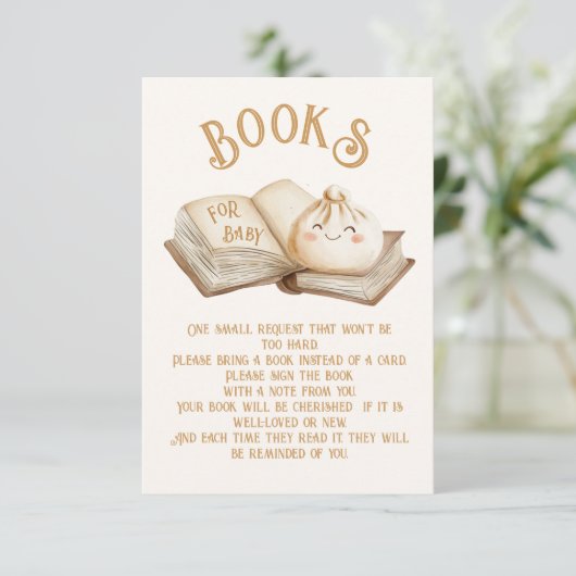 Kleine Dumpling-Bücher für Babykarten Einladung (Stehend Vorderseite)