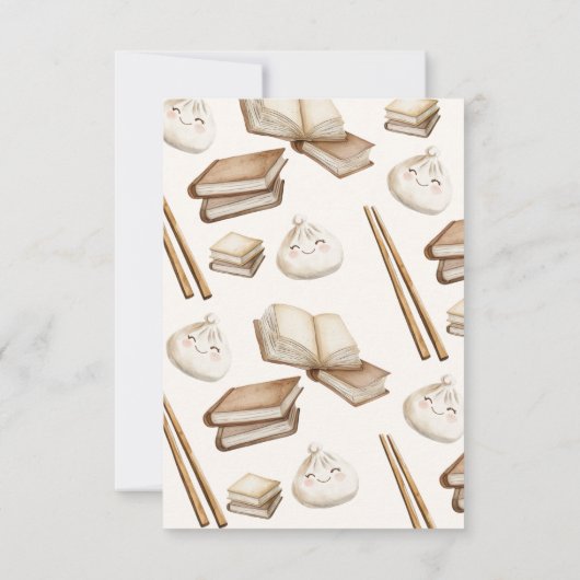 Kleine Dumpling-Bücher für Babykarten Einladung (Rückseite)