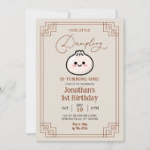 Kleine Dumpling Chinesisch Bao ersten Geburtstag Einladung (Vorderseite)