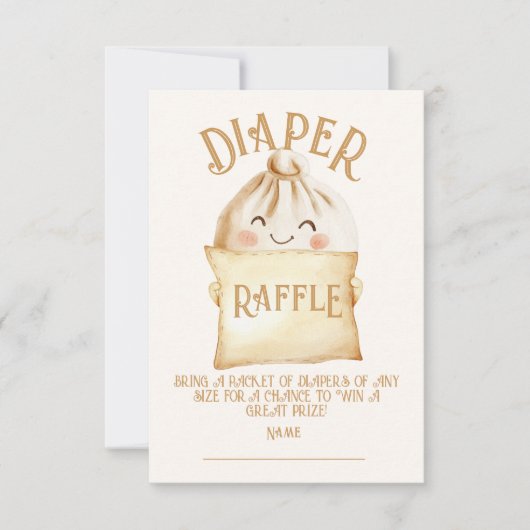 Kleine Dumpling Diaper Raffle Cards Einladung (Vorderseite)