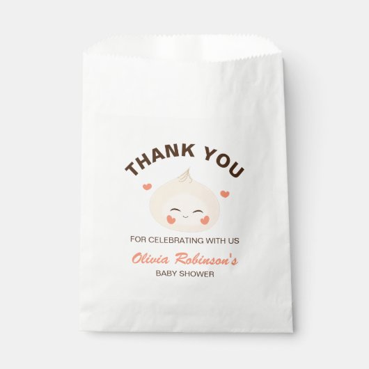 Kleine Dumpling Dim Sum Baby Dusche Geschenktütchen (Vorderseite)
