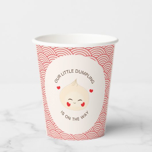 Kleine Dumpling Dim Sum Baby Dusche Pappbecher (Vorderseite)