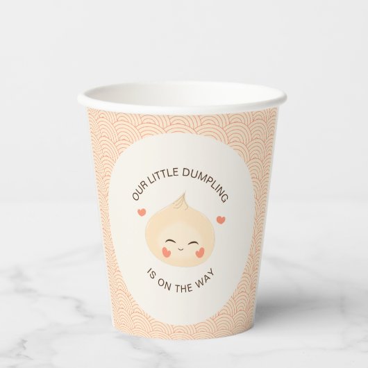 Kleine Dumpling Dim Sum Baby Dusche Pappbecher (Vorderseite)