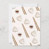 Kleine Dumpling Dim Sum Gender Neutral Baby Dusche Einladung (Rückseite)