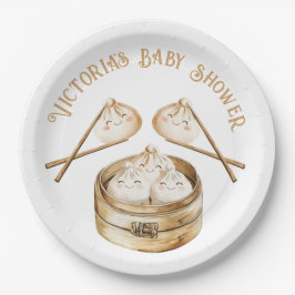 Kleine Dumpling Dim Sum Gender Neutral Baby Dusche Pappteller