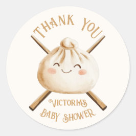 Kleine Dumpling Dim Sum Gender Neutral Baby Dusche Runder Aufkleber