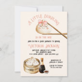 Kleine Dumpling Dim Sum Girl Babydusche Einladung (Vorderseite)