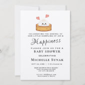 Kleine Dumpling Girl Pink Babydusche Einladung (Vorderseite)