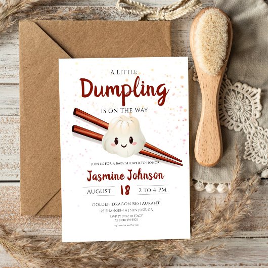 Kleine Dumpling Niedliche chinesische Chopstick-Ba Einladung