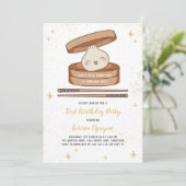 Kleine Dumpling zum ersten Geburtstag Einladung (Stehend Vorderseite)