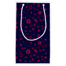 Kleine dunkelblaue und rote Geschenktasche