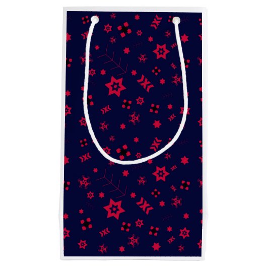 Kleine dunkelblaue und rote Geschenktasche Geschenktüte (Vorderseite)