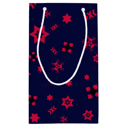 Kleine dunkelblaue und rote Geschenktasche Kleine Geschenktüte (Rückseite)