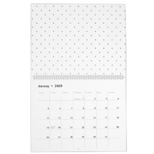 Kleine, dunkelgraue Pluszeichen und Punkte, angeor Kalender