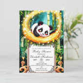 Kleine, einfache Niedliche Panda Babydusche Einladung (Stehend Vorderseite)