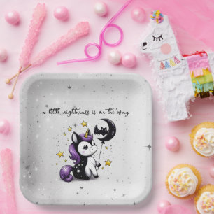 Kleine Einhorn-Baby-Party Pappteller