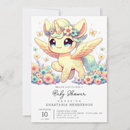 Kleine Einhorn-Babydusche Einladung