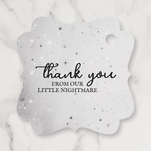 Kleine Einhorn-Babydusche Geschenkanhänger (Rückseite)