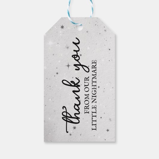 Kleine Einhorn-Babydusche Geschenkanhänger (Rückseite)