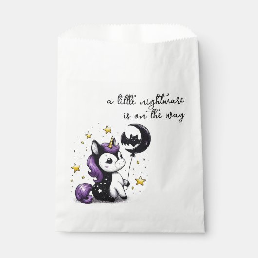 Kleine Einhorn-Babydusche Geschenktütchen (Vorderseite)