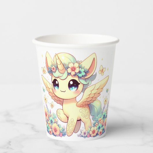 Kleine Einhorn-Babydusche Pappbecher (Vorderseite)