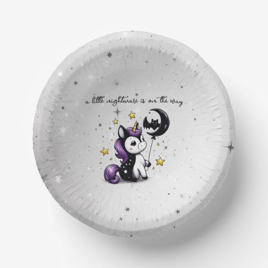 Kleine Einhorn-Babydusche Pappteller (Vorderseite)