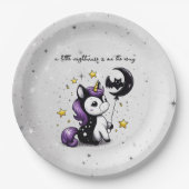 Kleine Einhorn-Babydusche Pappteller (Vorderseite)