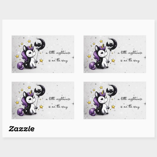 Kleine Einhorn-Babydusche Rechteckiger Aufkleber (Blatt)