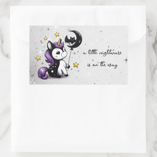 Kleine Einhorn-Babydusche Rechteckiger Aufkleber (Tasche)