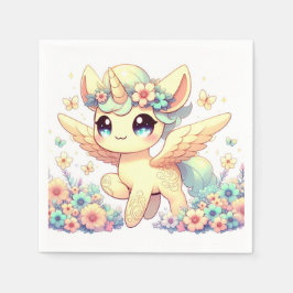 Kleine Einhorn-Babydusche Serviette