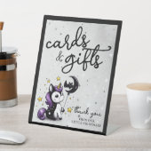 Kleine Einhorn-Babyduschkarten und Geschenke Sockelschild (In SItu)